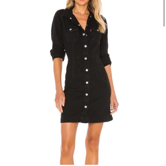 Levi's Medium Ellie Denim Dress - Black - Picture 1 of 6